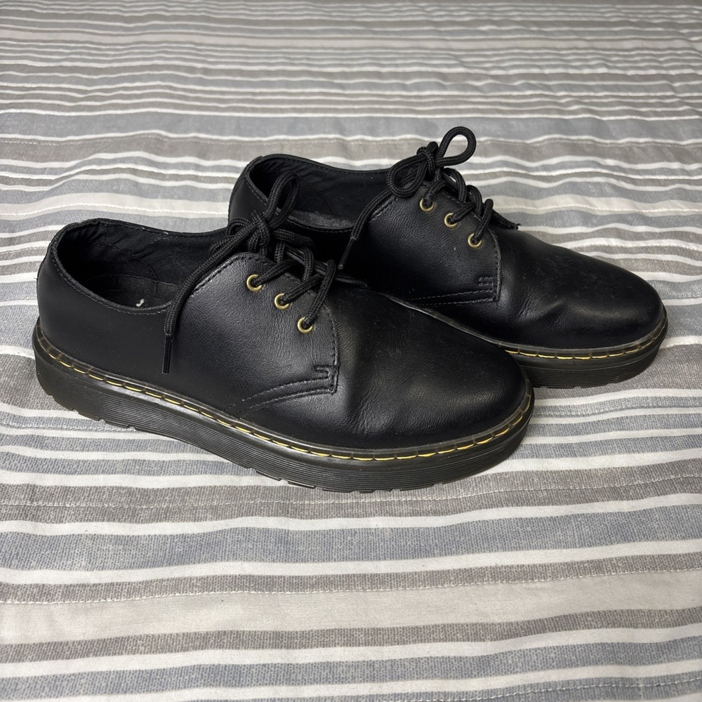 Doc Dr. Martins Zavala Lo Black Leather Oxford Unisex Shoes Size US 7 LA004